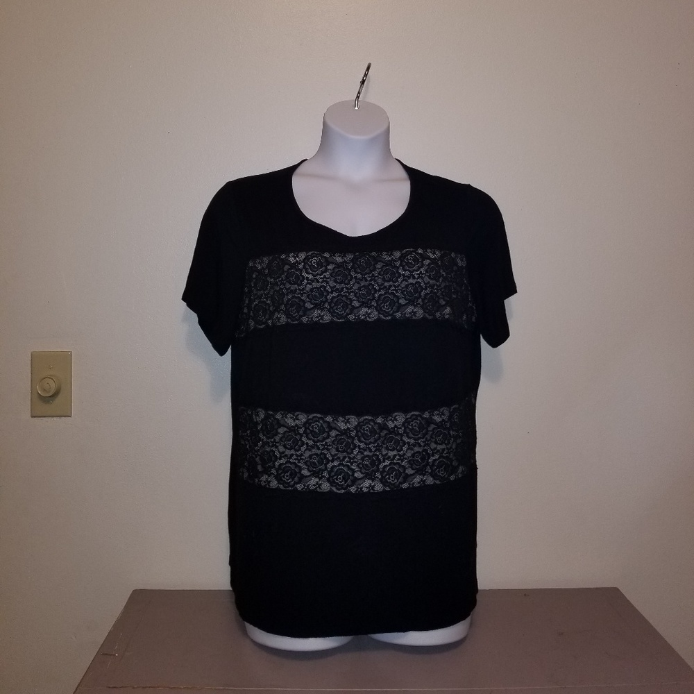 Inc black and grey casual blouse